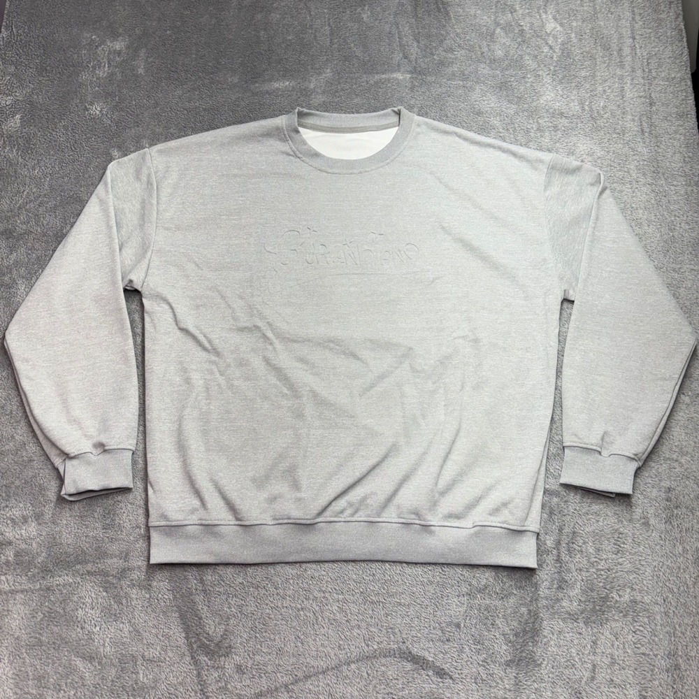 Burandoeno Sweatshirt Mens 2XL Grey Excellent Embossed Logo Crewneck‎ Pullover